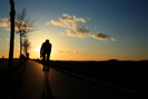 Rennradfahren Sonnenuntergang