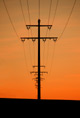 Strommast Abendrot