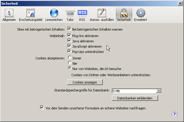 JavaScript im Apple Safari 02