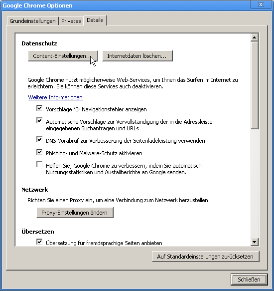JavaScript in Google Chrome